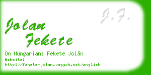 jolan fekete business card